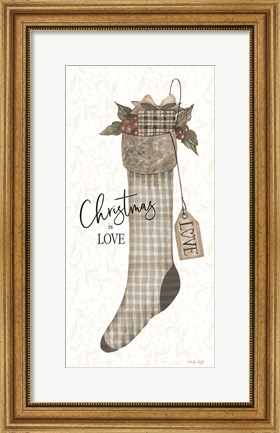 Framed Christmas is Love Stocking Print