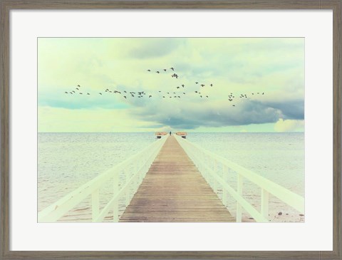 Framed Man and The Sea Print