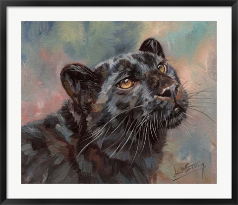 Framed Black Panther Portrait Print