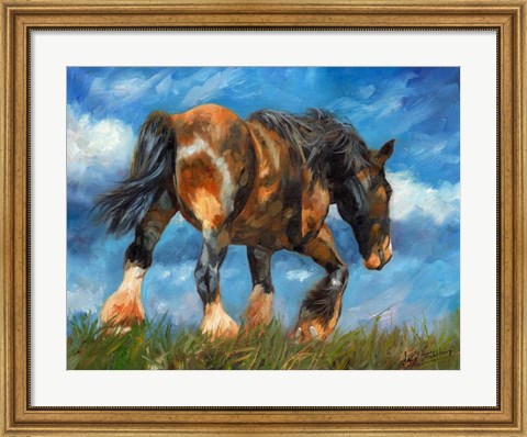 Framed Shire Horse End Of The Day Print