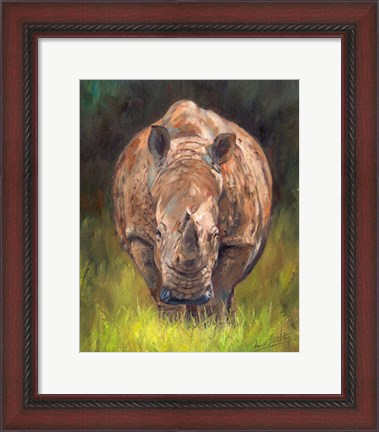 Framed Rhino Straight On Print