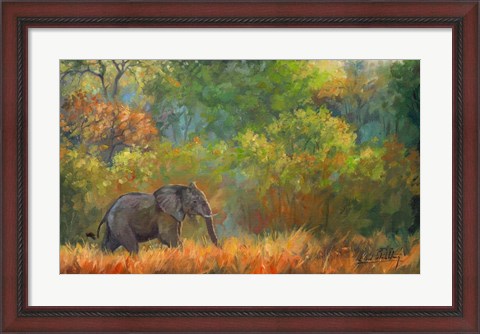 Framed Elephant Trees Print