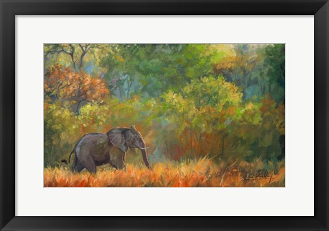Framed Elephant Trees Print