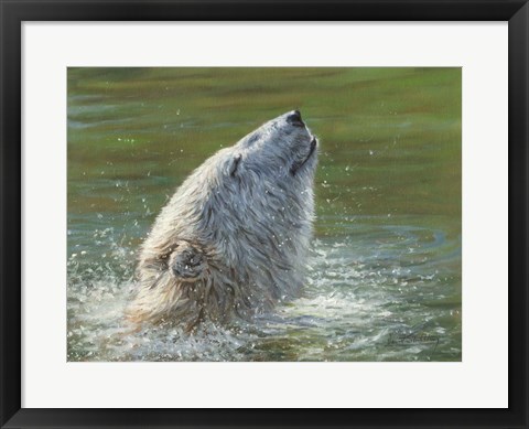 Framed Polar Bear Splash Print