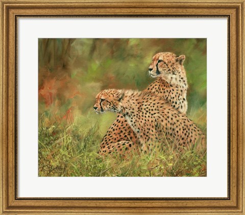 Framed Cheetah Siblings Print
