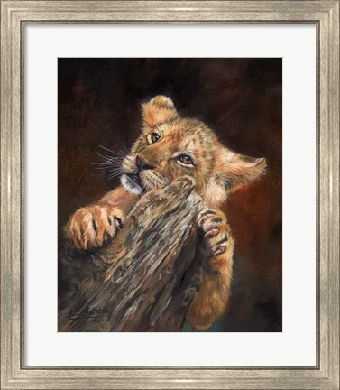 Framed Lion Cub Tree Print
