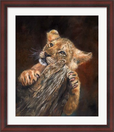 Framed Lion Cub Tree Print