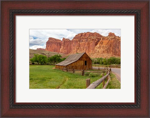 Framed Red Rock Barn Print