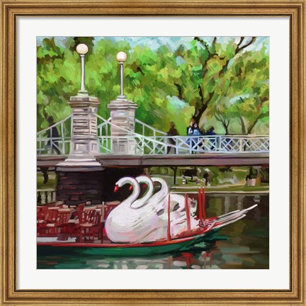 Framed Swan Boats Print