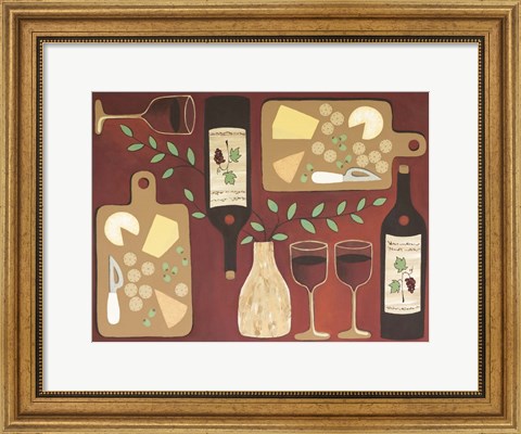 Framed Wine &amp; Cheese Print