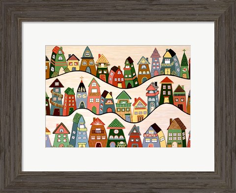 Framed Happy Village Print
