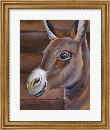 Framed Barn Donkey Print