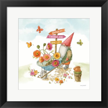 Framed Everyday Gnomes IV-Wheelbarrow Print