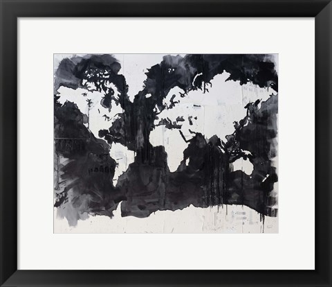 Framed Map of the World Print