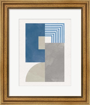 Framed Deco Glam II Blue Print