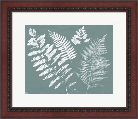 Framed Nature by the Lake Ferns II Gray Mist Crop Print