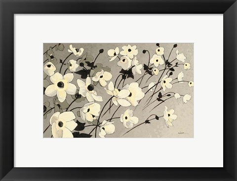 Framed Anemones Japonaises Gray Print