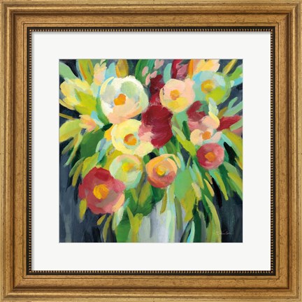 Framed Spring Flowers in a Vase II Print