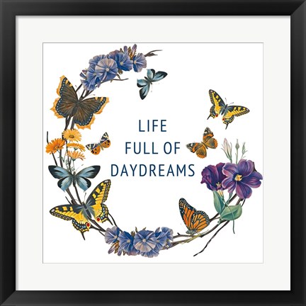 Framed Butterfly Garden I Print