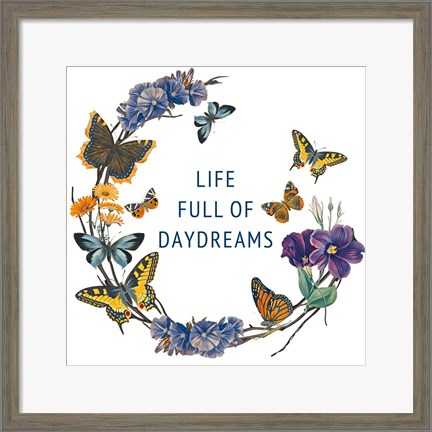 Framed Butterfly Garden I Print