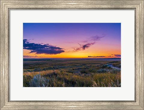 Framed Volcanic Twilight at Grasslands National Park, Canada Print