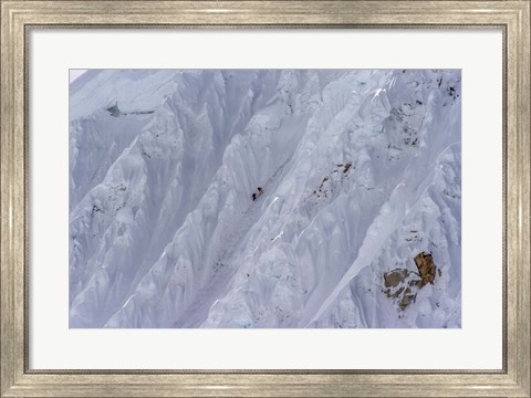 Framed Climbing Nevado Alpamayo Mountain in Peru Print