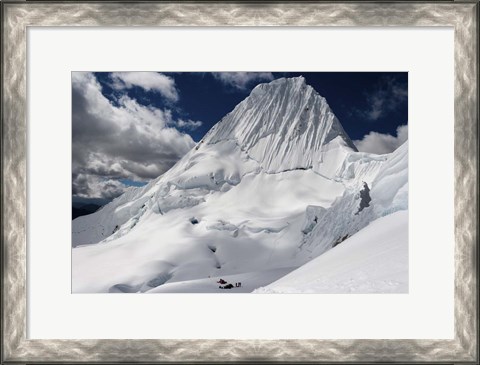 Framed Advanced Campsite on Nevado Alpamayo Mountain, Peru Print