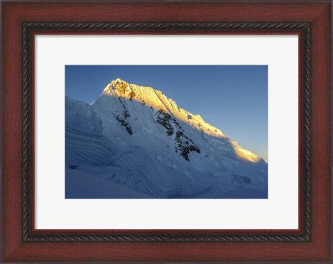 Framed Sunrise on Quitaraju Mountain in the Cordillera Blanca in the Andes Print
