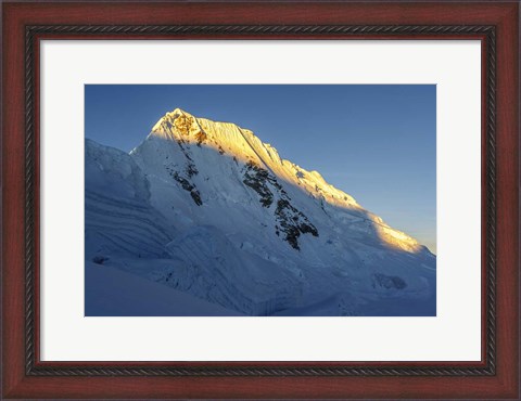 Framed Sunrise on Quitaraju Mountain in the Cordillera Blanca in the Andes Print