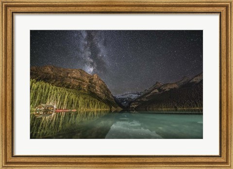 Framed Milky Way Over Lake Louise in Banff National Park, Alberta, Canada Print