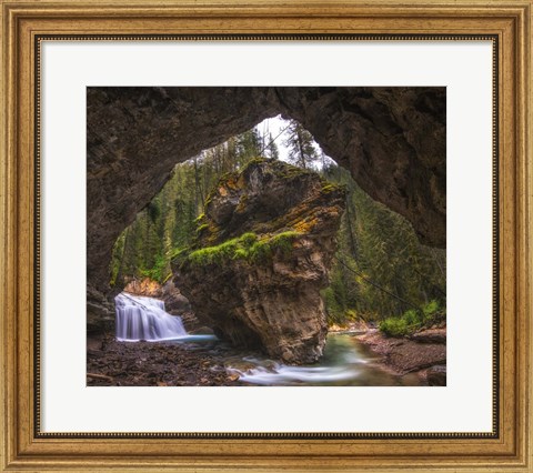 Framed View from Inside a Cave in Banff National Park, Alberta, Canada Print