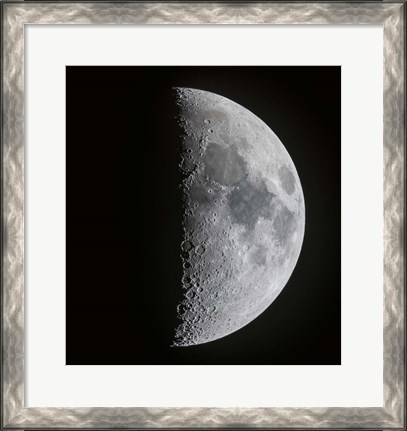 Framed 7 Day Old First Quarter Moon Print