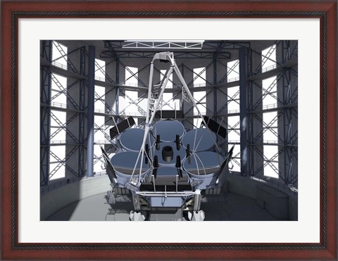 Framed Giant Magellan Telescope, Front View With Enclosure Print