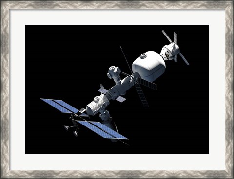 Framed Lunar Gateway Space Station Concept, Complete View Print