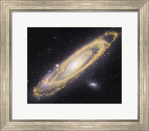 Framed Visible Light-Infrared Composite of Messier 31, the Andromeda Galaxy Print