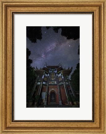 Framed Milky Way Appears Above An Ancient Temple Print