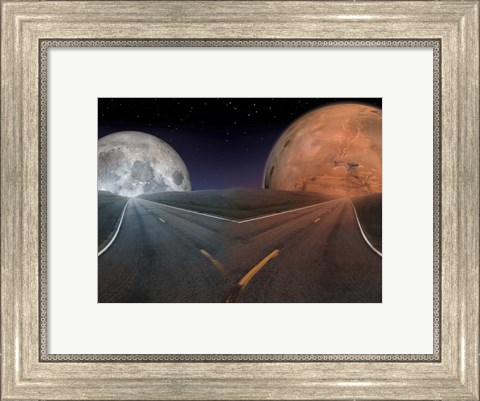 Framed Future of Space Exploration: To the Moon Or Mars? Print