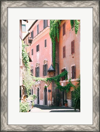 Framed Pink Buildings in Rome Print