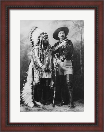 Framed Buffalo Bill and Sitting Bull in 1897 Print