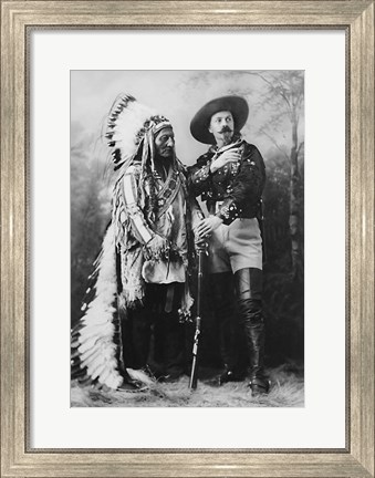 Framed Buffalo Bill and Sitting Bull in 1897 Print