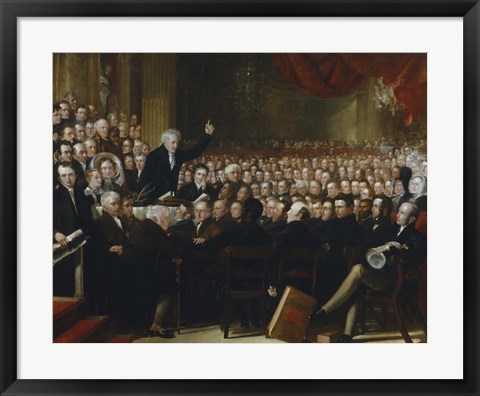 Framed 1840 convention of the British and Foreign Anti-Slavery Society Print