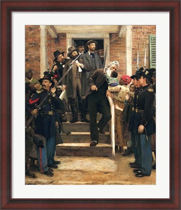 Framed Abolitionist John Brown descending stairs from the County Jail Print