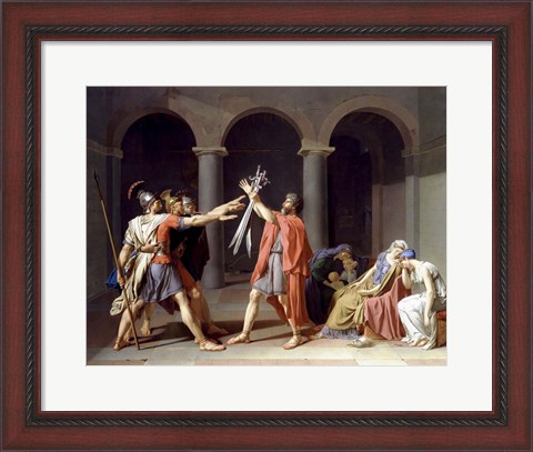 Framed Three ancient Roman Horatii Brothers Print