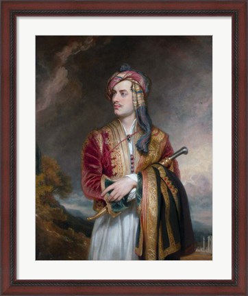 Framed Lord Byron in Albanian Dress Print