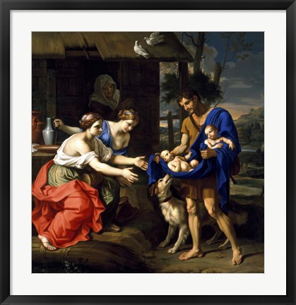 Framed Shepherd Faustulus presenting infants Romulus and Remus to his Wife Print