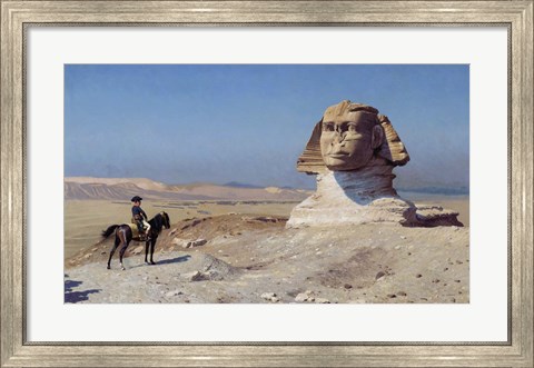 Framed Napoleon Bonaparte on horseback in front of the Great Sphinx of Giza Print