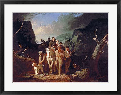 Framed Daniel Boone escorting settlers through the Cumberland Gap Print