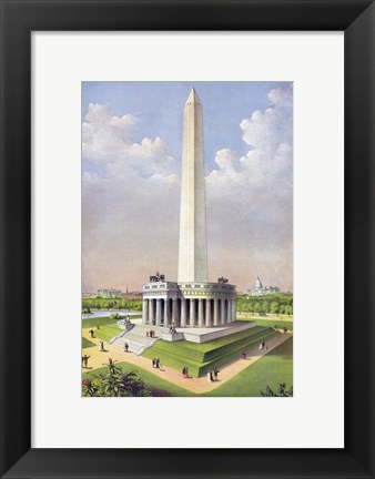 Framed National Washington Monument, circa 1885 Print