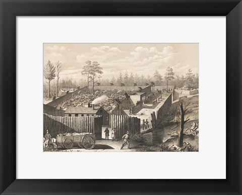 Framed Andersonville Prison Georgia, circa 1864 Print