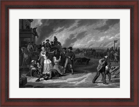 Framed Brigadier General Thomas Ewing of the Union Army evicts Missouri settlers, 1863 Print